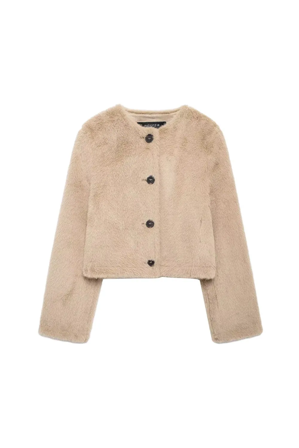 'Alice' Faux Fur-Effect Short Jacket Coat