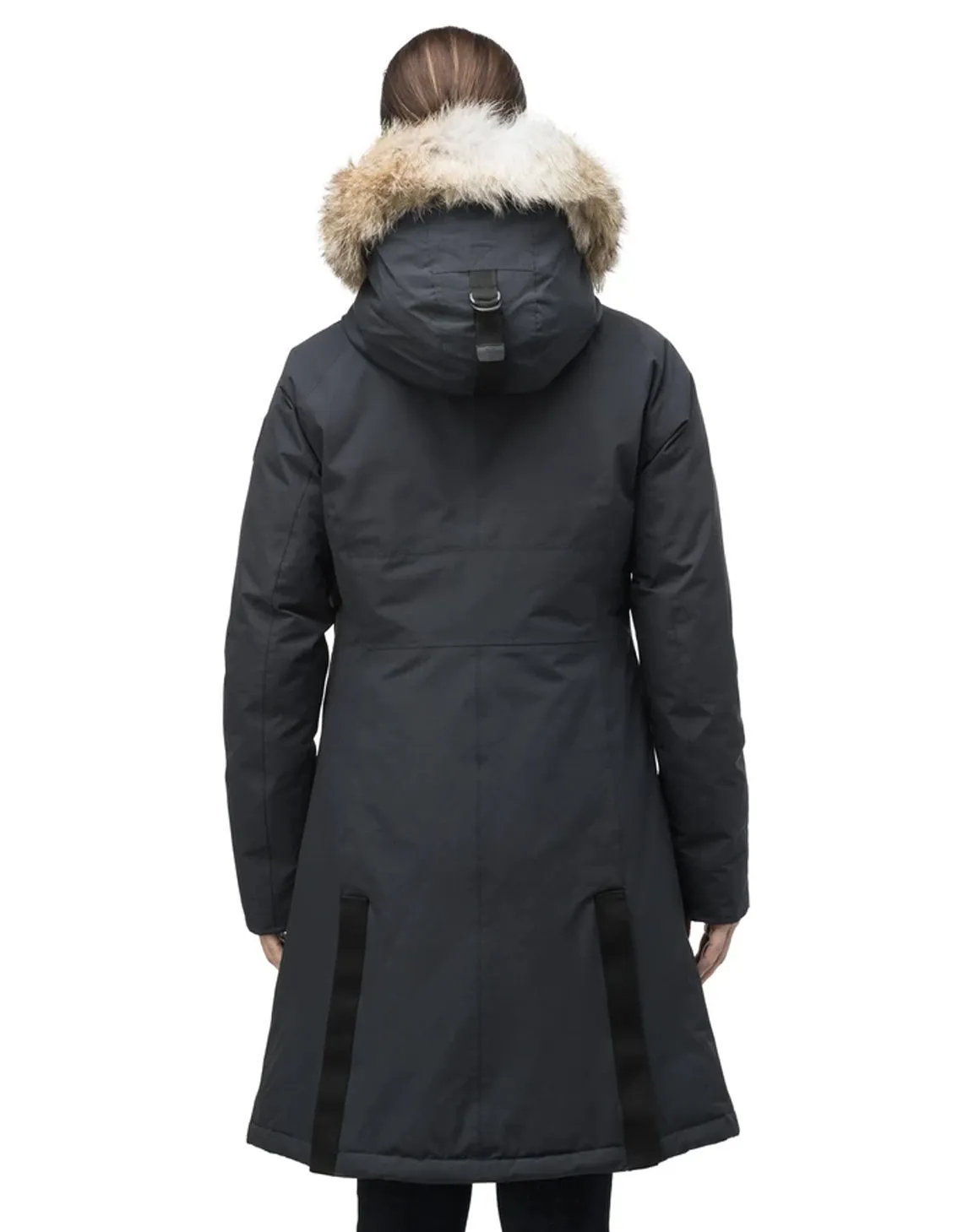 ALISSA LADIES MIDI FITTED PARKA BLACK