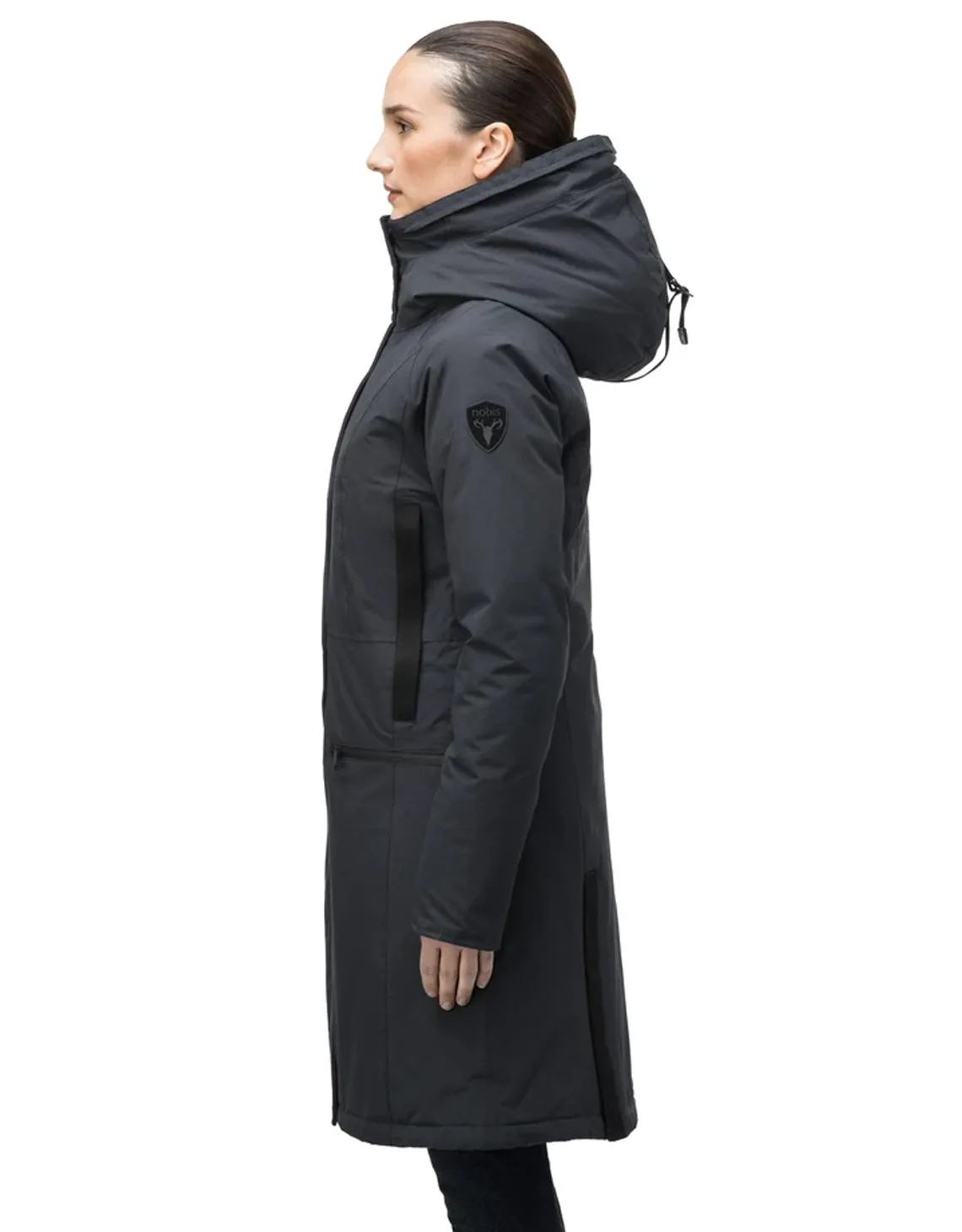 ALISSA LADIES MIDI FITTED PARKA BLACK