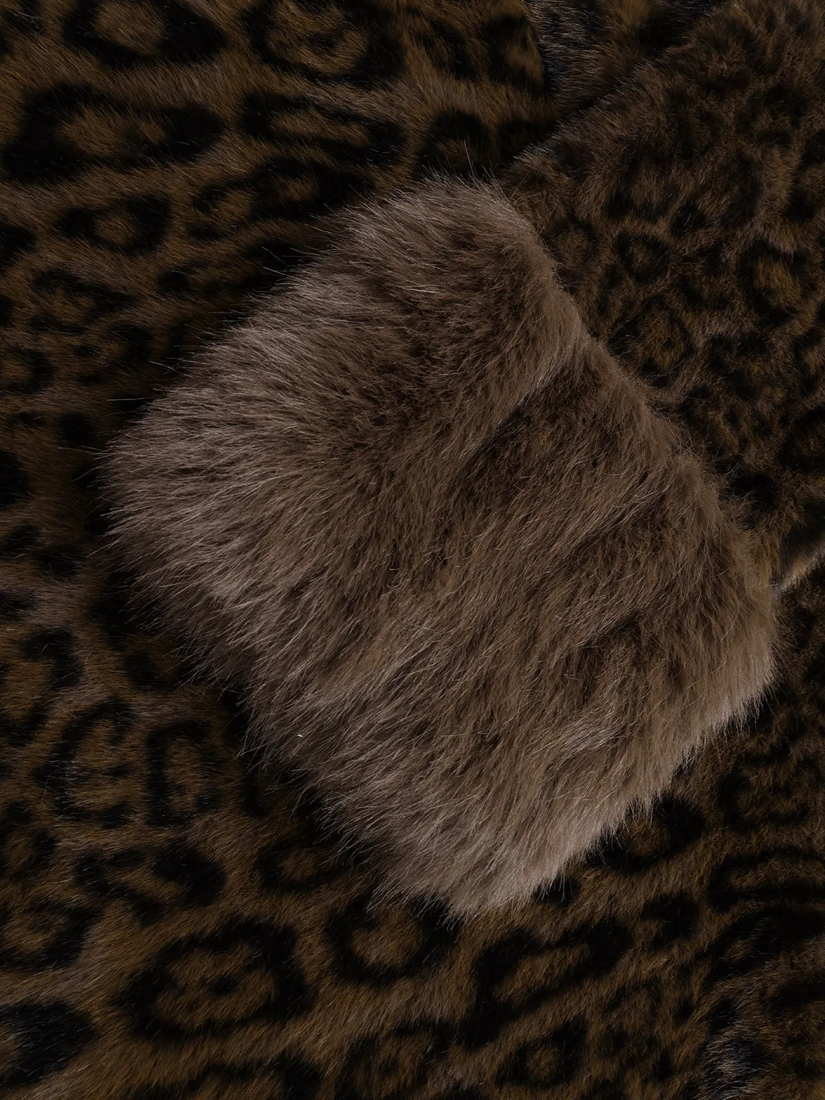 Brown 1950s Faux Fur Leopard Coat