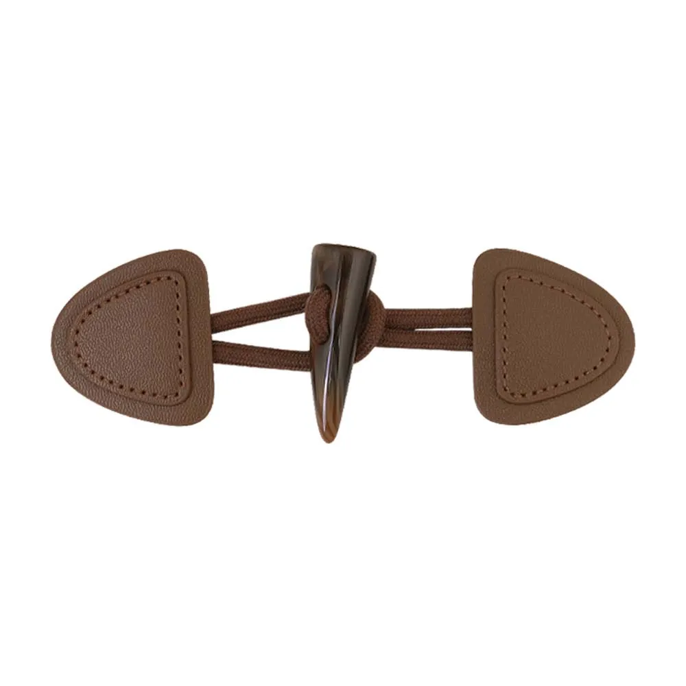 Chocolate Brown PU Leather Coat Toggles