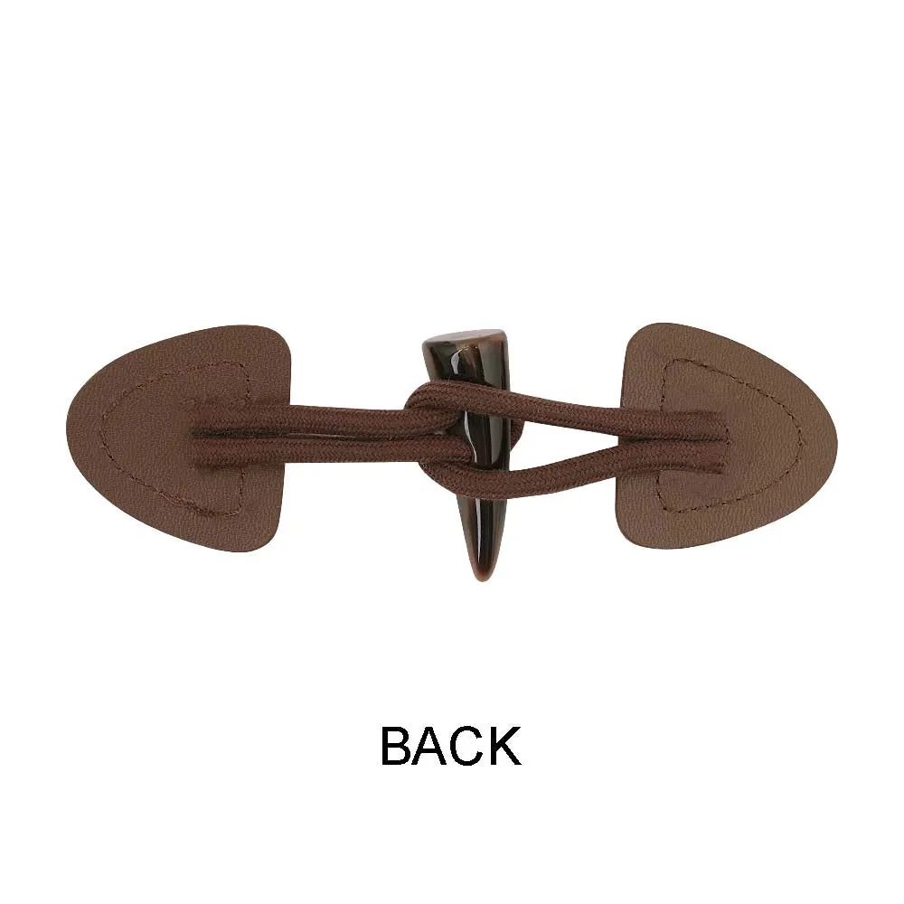 Chocolate Brown PU Leather Coat Toggles