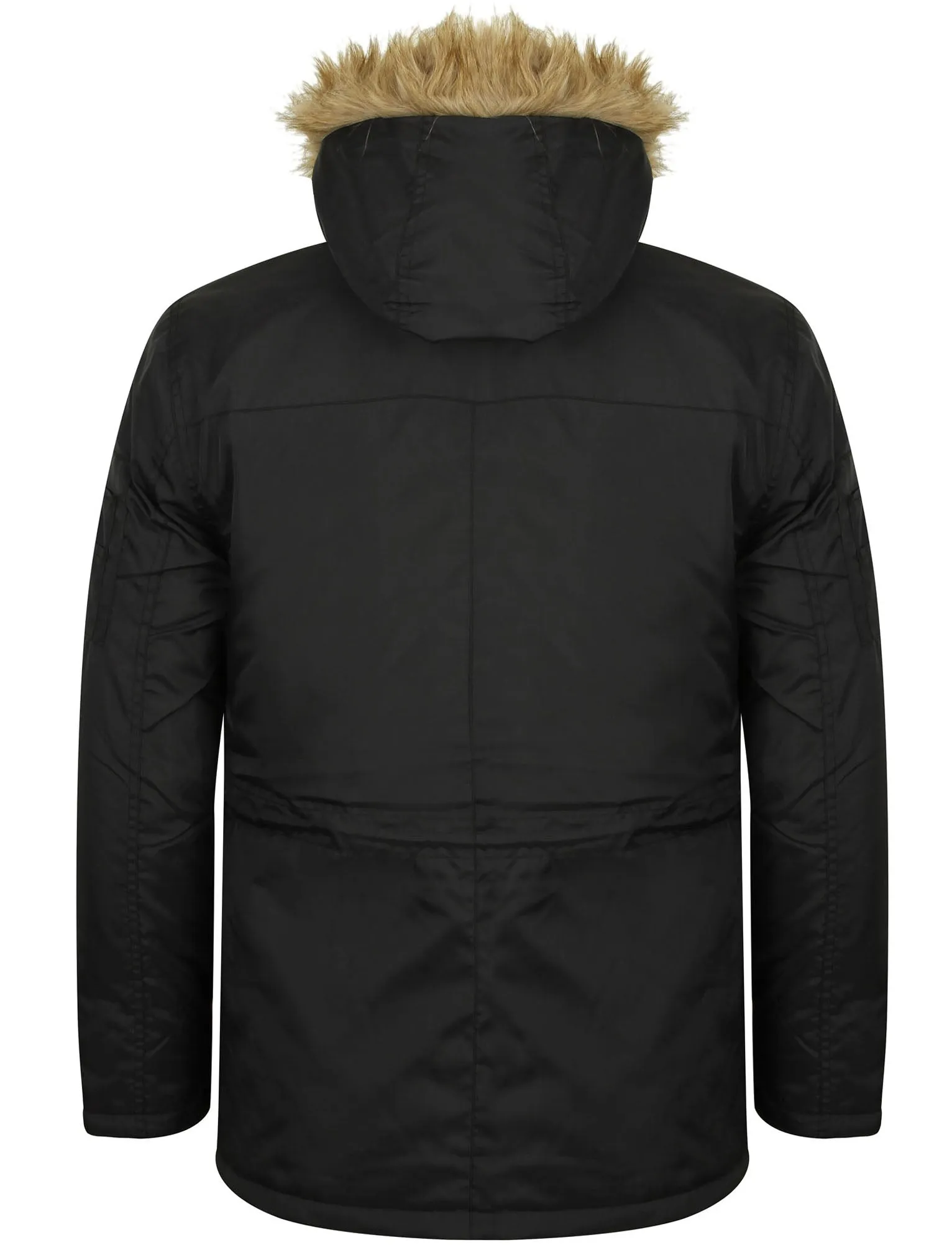 Claremont Parka Coat with Fur Trim Hood in Black - Dissident