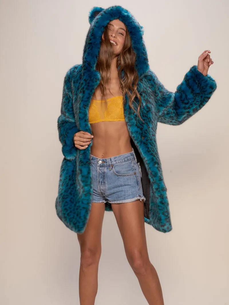 Classic Ice Leopard Luxe Faux Fur Coat