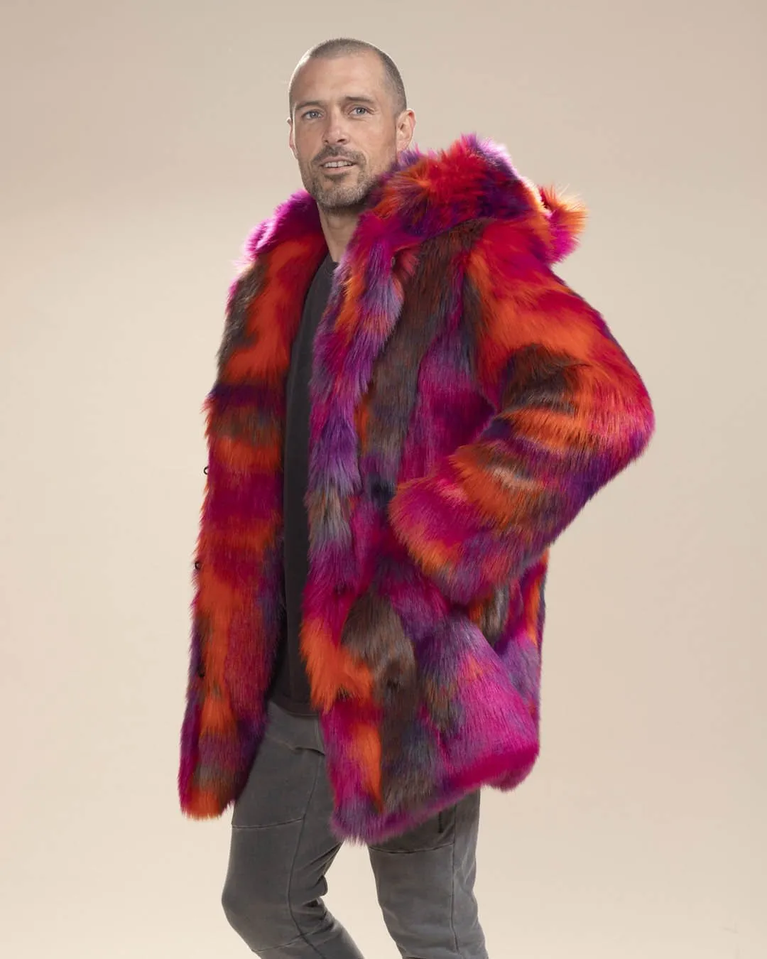 Classic Men's Faux Fur Coat | Calico Cat