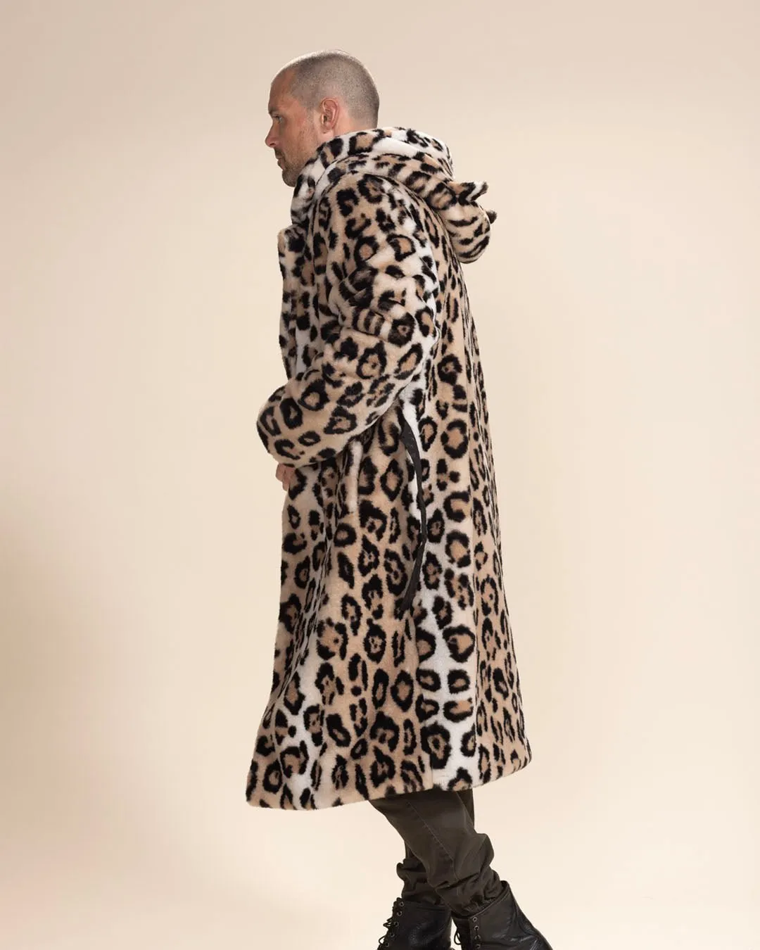 Classic Men's Long Faux Fur Coat | Arabian Leopard