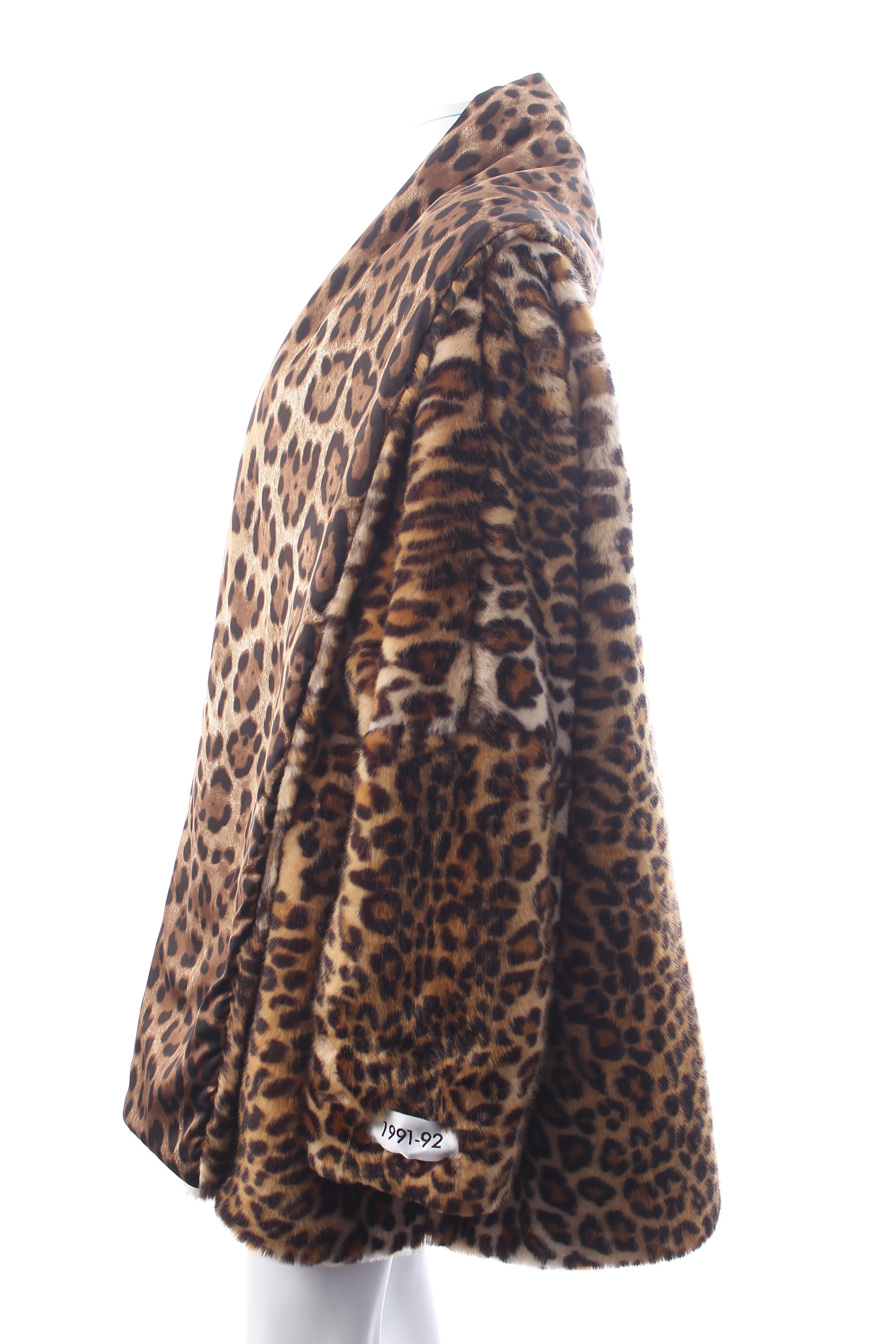 Dolce & Gabbana x Kim Oversized Leopard Printed Faux Fur Coat