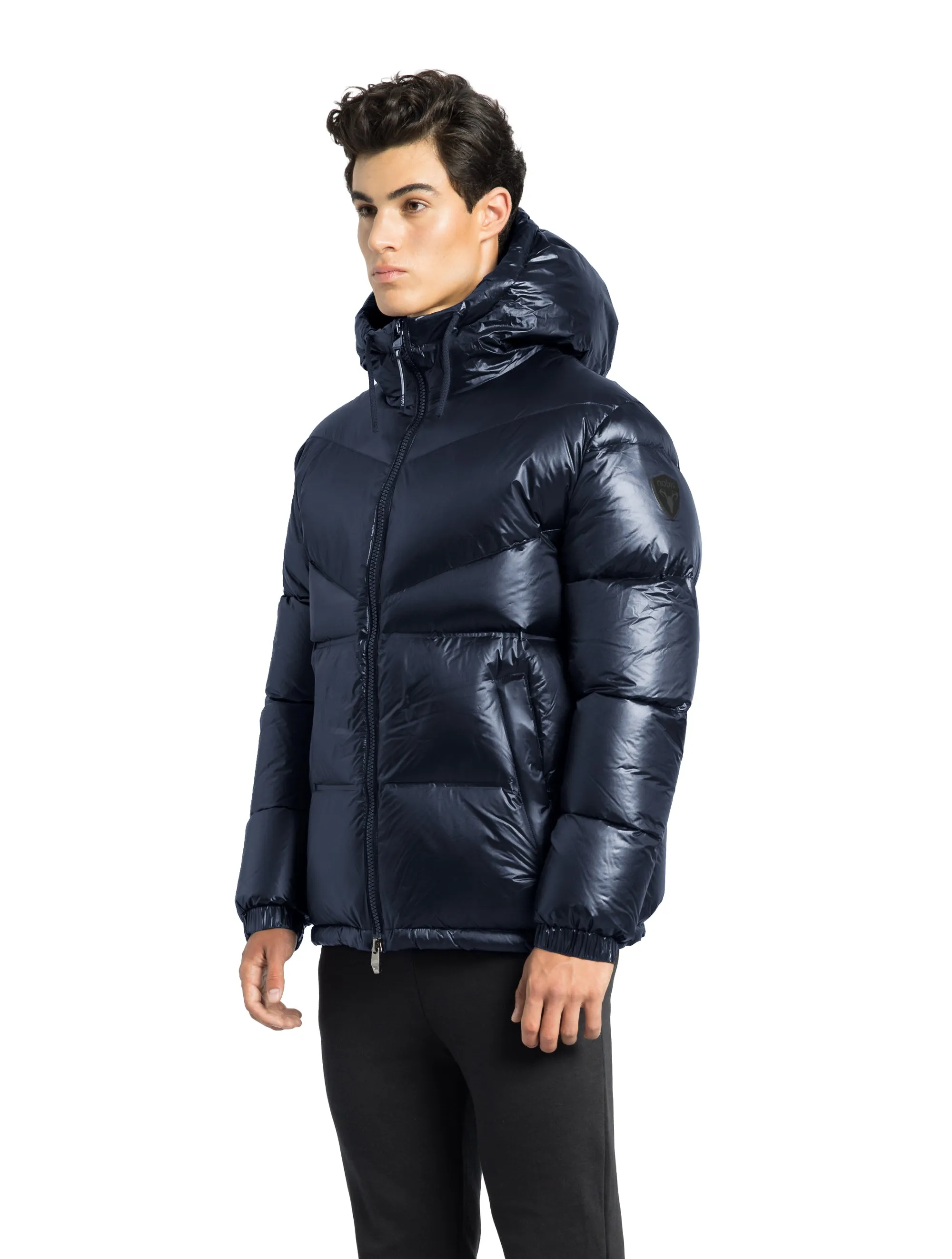 Dyna Men's Chevron Quilted Puffer Jacket Navy