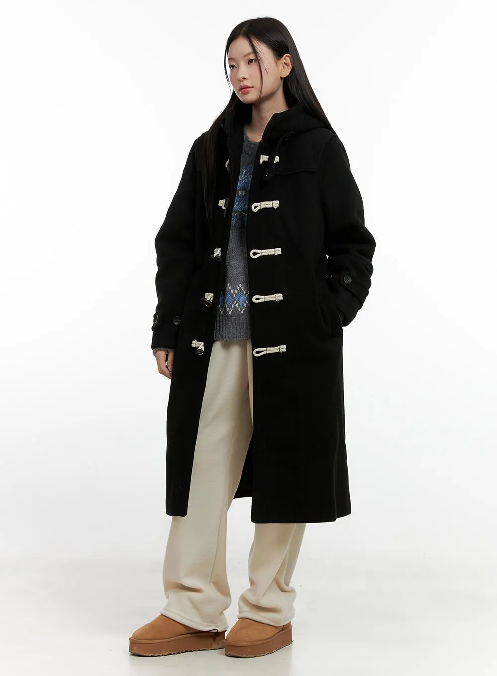 Hooded Duffle Trench Coat ON408