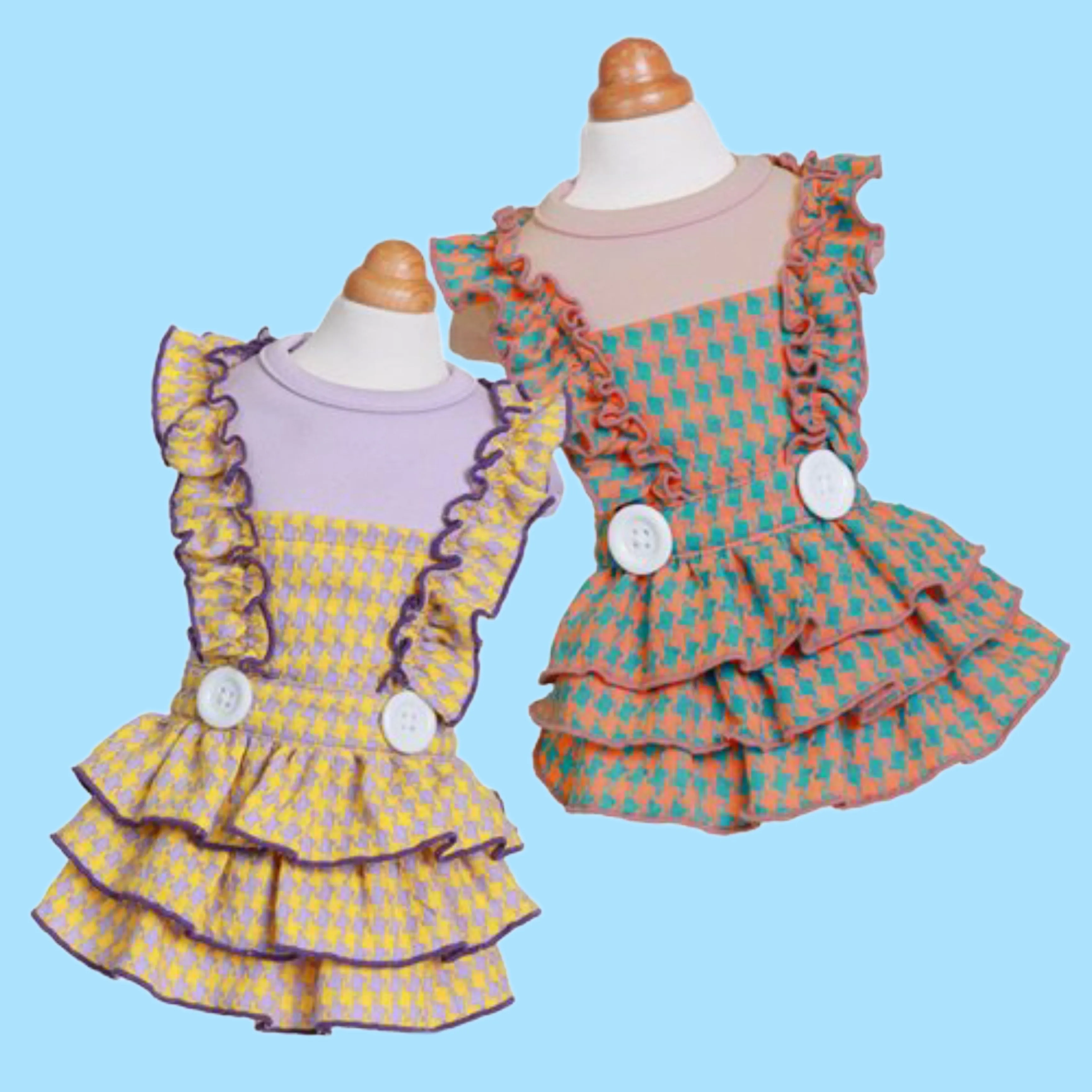 Houndstooth Checkered Apron Dress