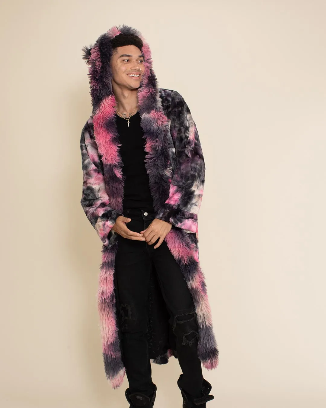 Ink Spotted Leopard Classic Collector Edition Faux Fur Style Robe | Men's