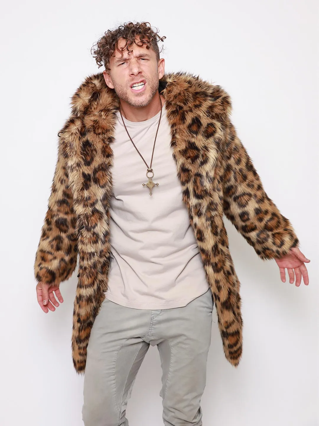 Javan Leopard Classic Faux Fur Coat *Almost Purfect*  | Men's