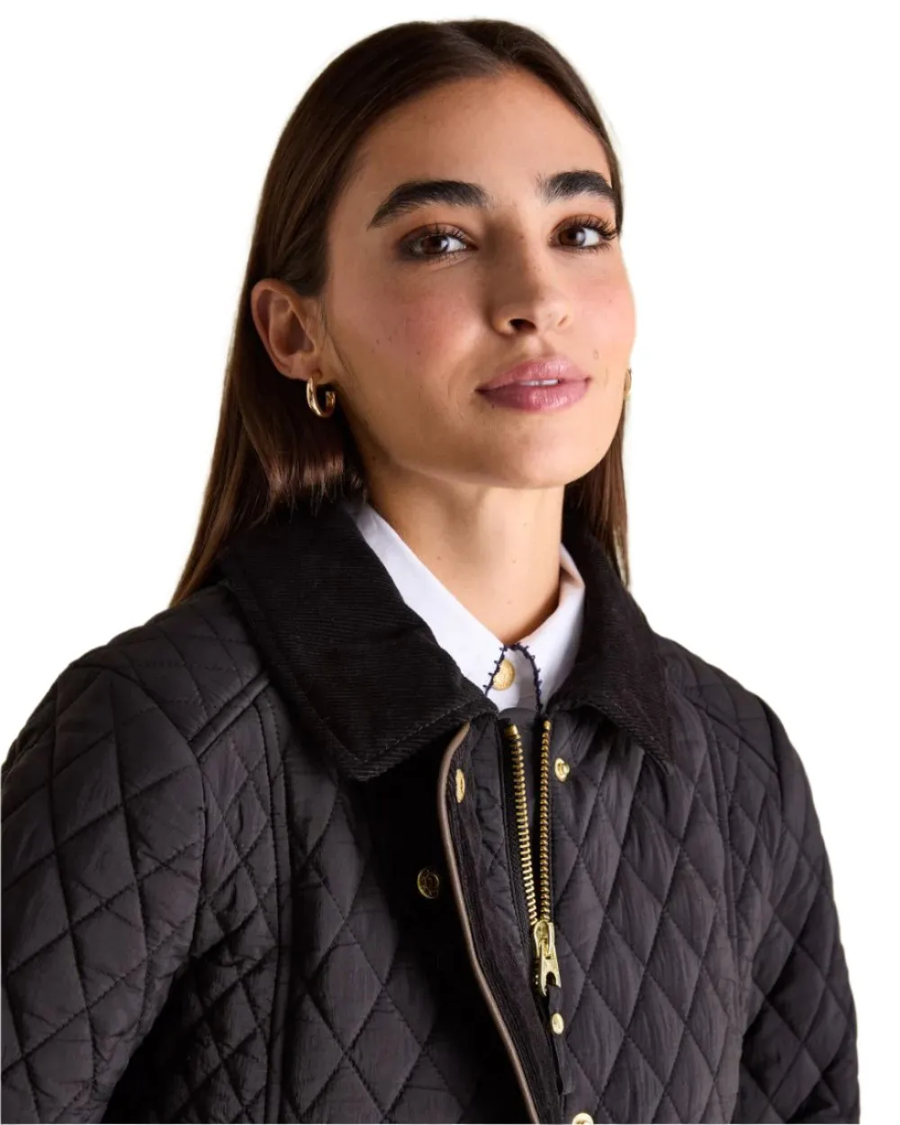 Joules Rosewell Showerproof Longline Diamond Quilted Coat