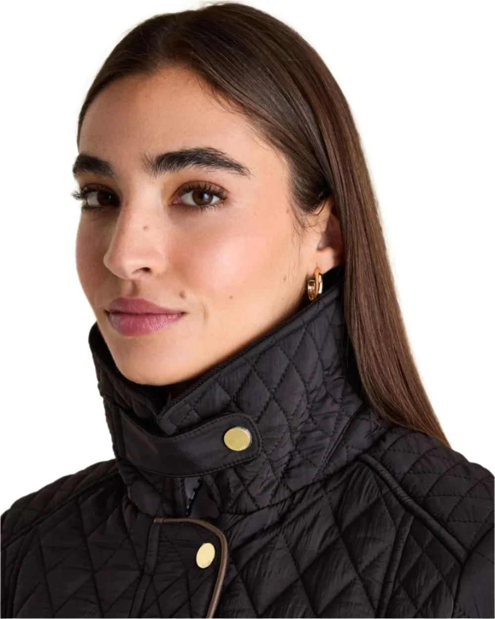 Joules Rosewell Showerproof Longline Diamond Quilted Coat