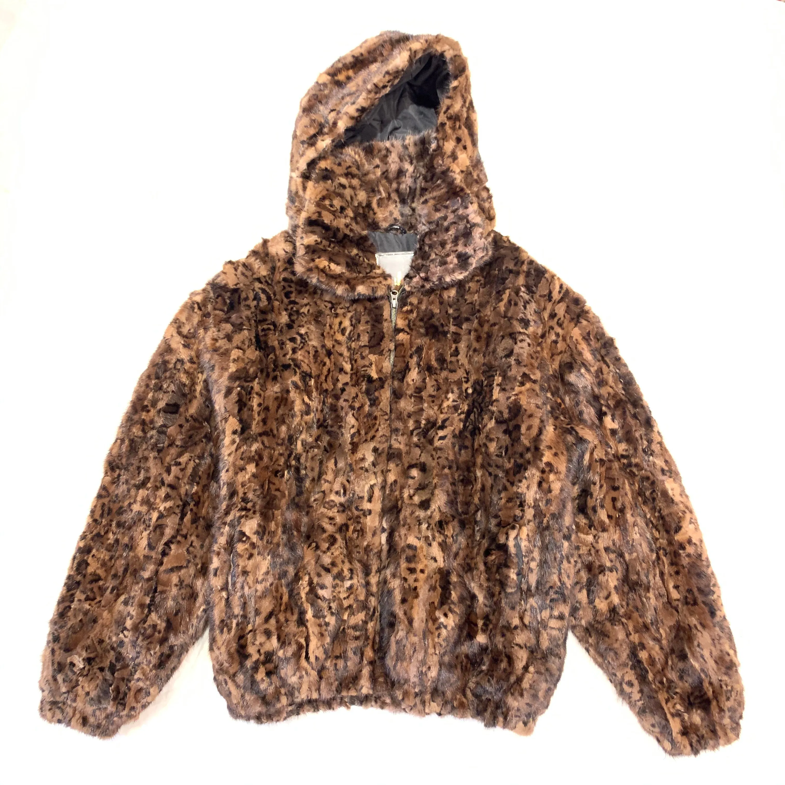 Kashani Men's Leopard Print Mink Fur Coat