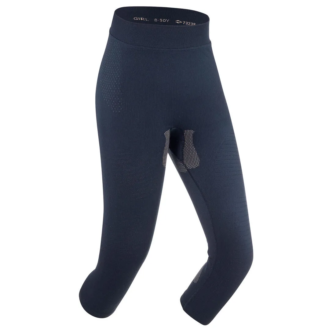 Kids’ seamless skiing thermal base layer bottoms I-Soft 900 - Navy / Beige