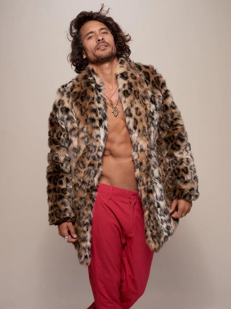 Leopard Collared Faux Fur Coat | Men's