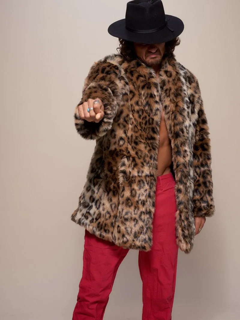 Leopard Collared Faux Fur Coat | Men's