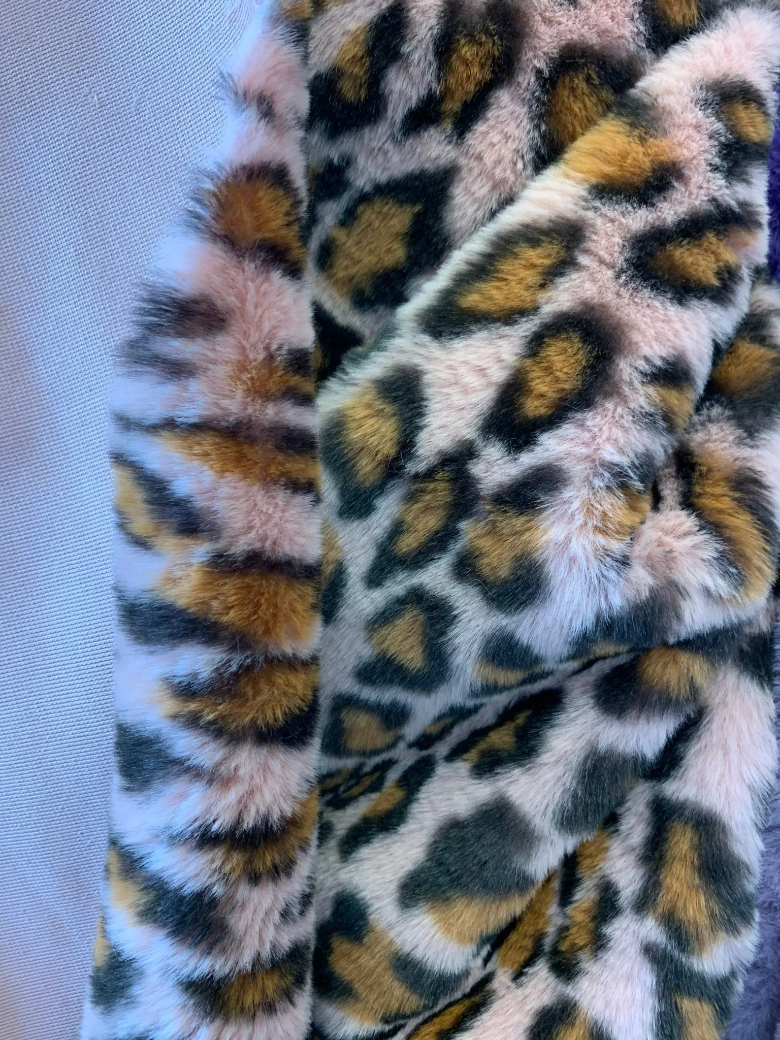 Leopard Fake Faux Fur Fabric By The Yard - Faux Fur Material Fashion Fabric