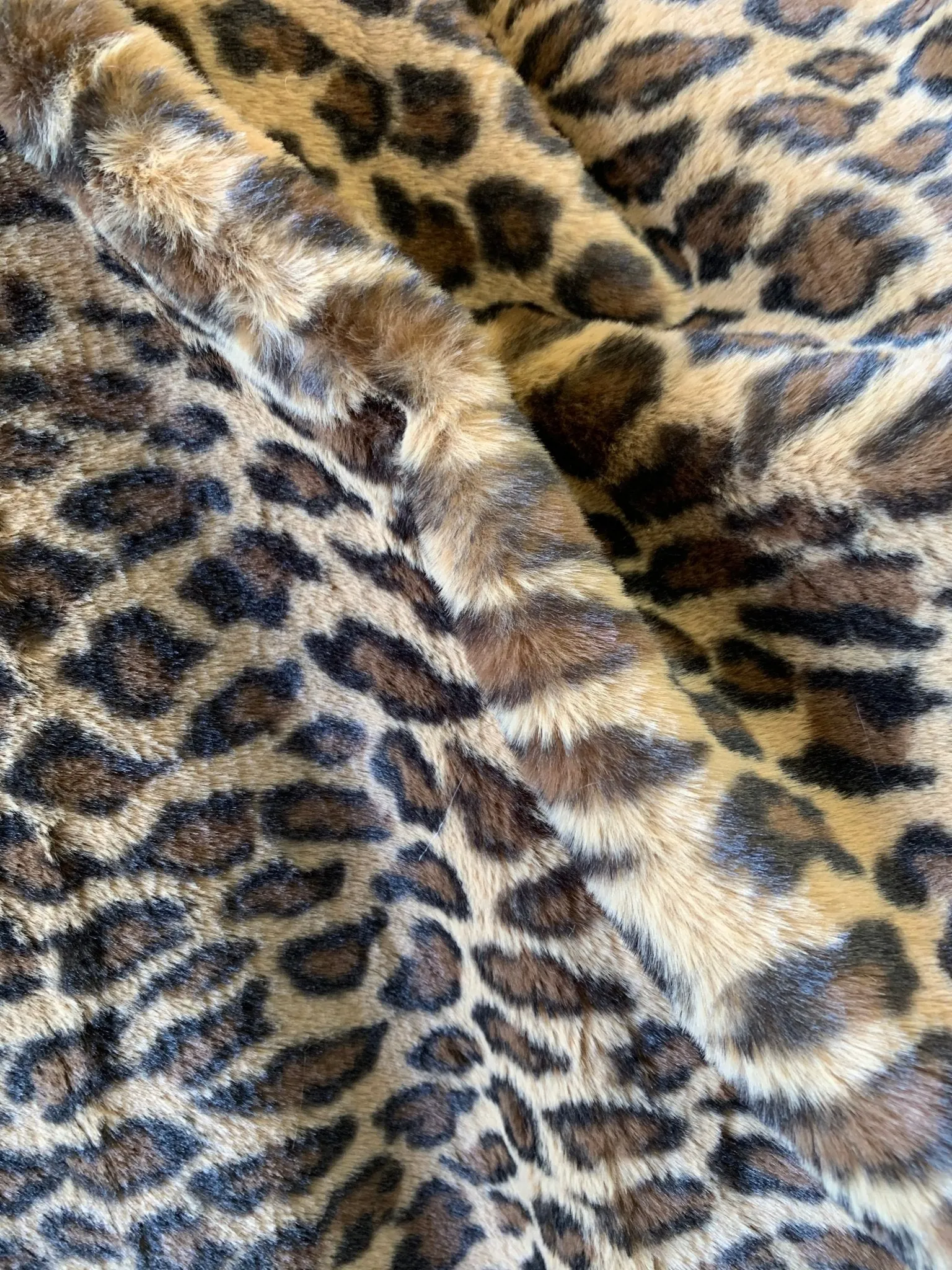 Leopard Fake Faux Fur Fabric By The Yard - Faux Fur Material Fashion Fabric