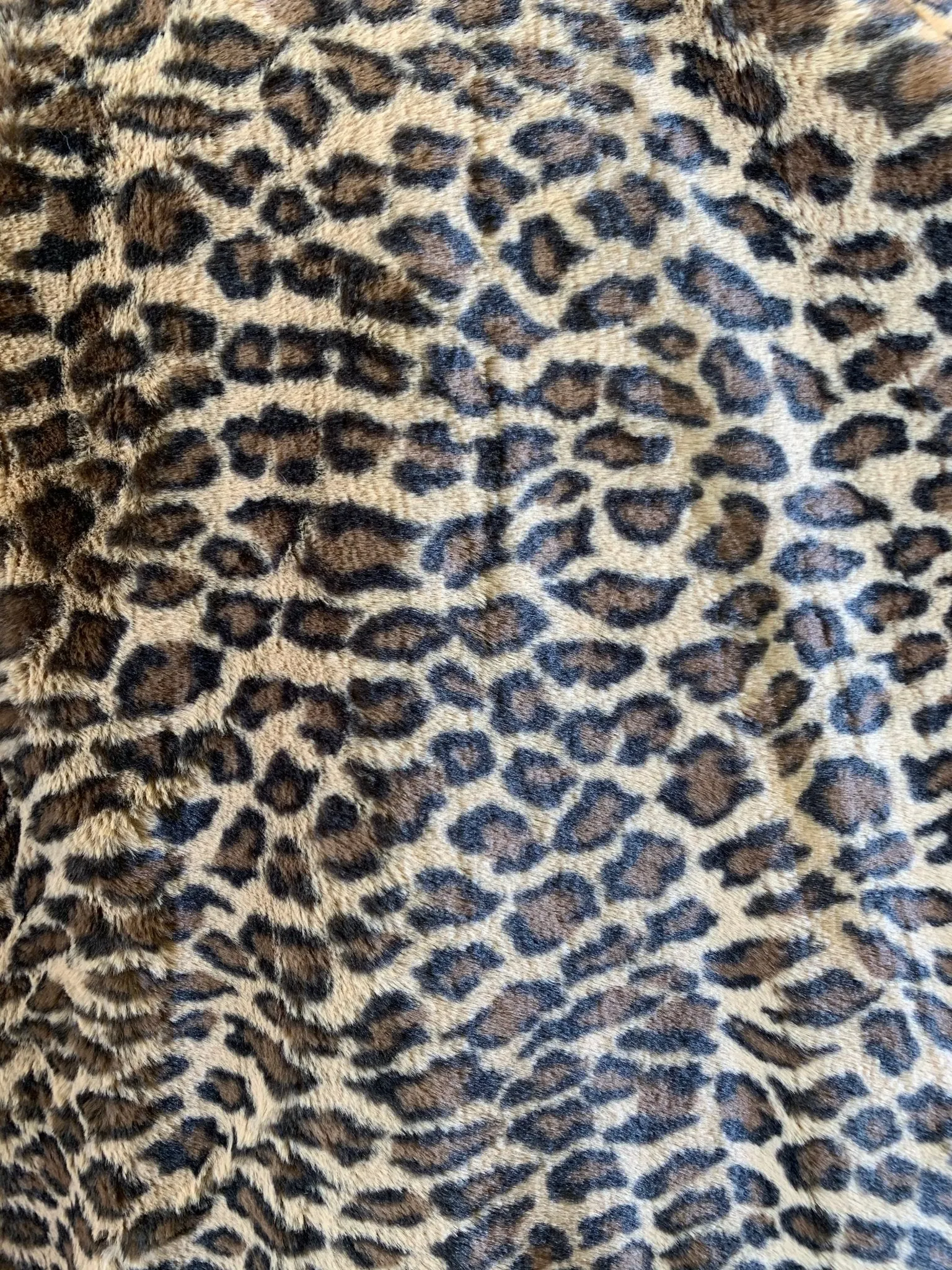 Leopard Fake Faux Fur Fabric By The Yard - Faux Fur Material Fashion Fabric