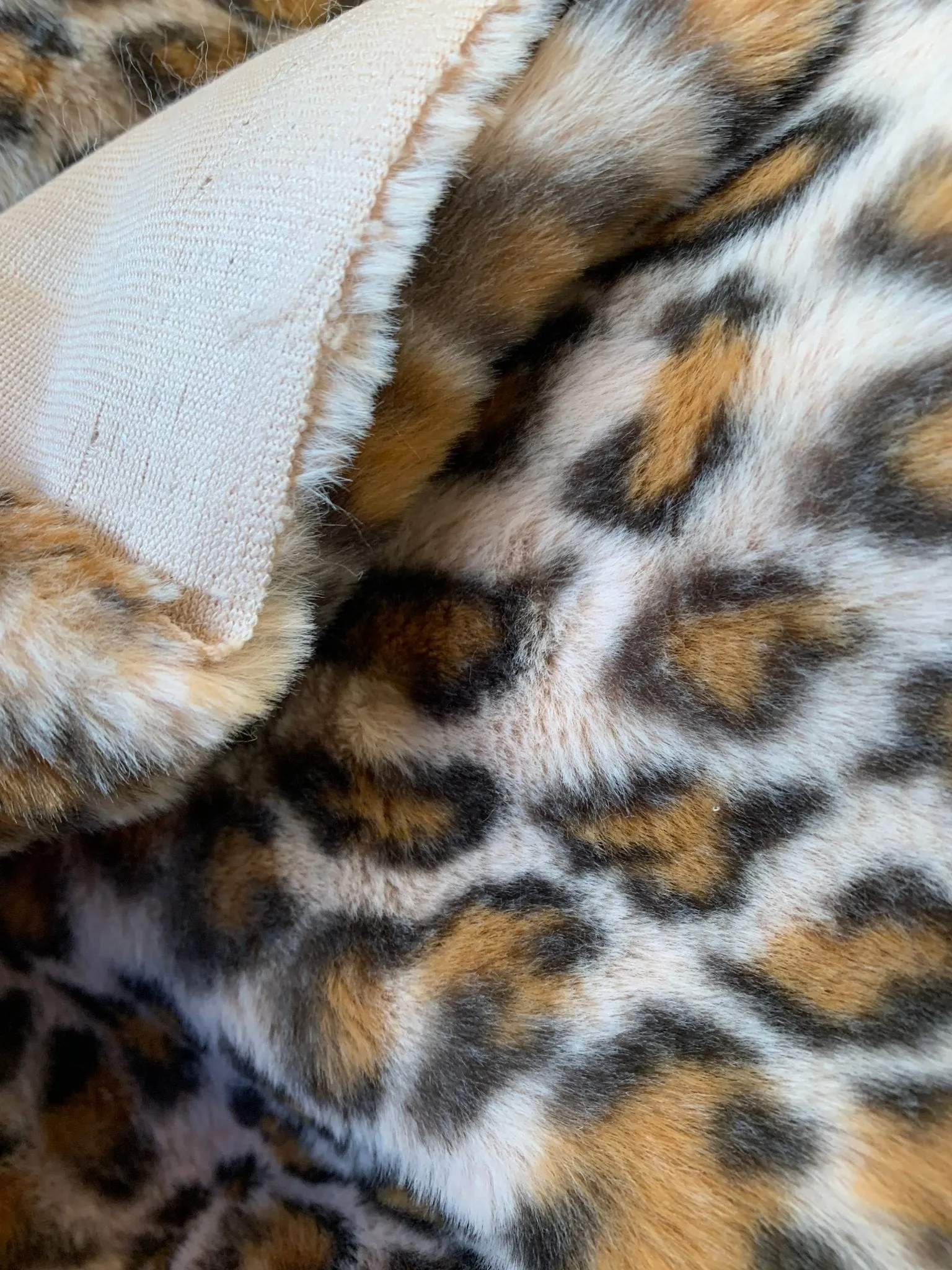 Leopard Fake Faux Fur Fabric By The Yard - Faux Fur Material Fashion Fabric