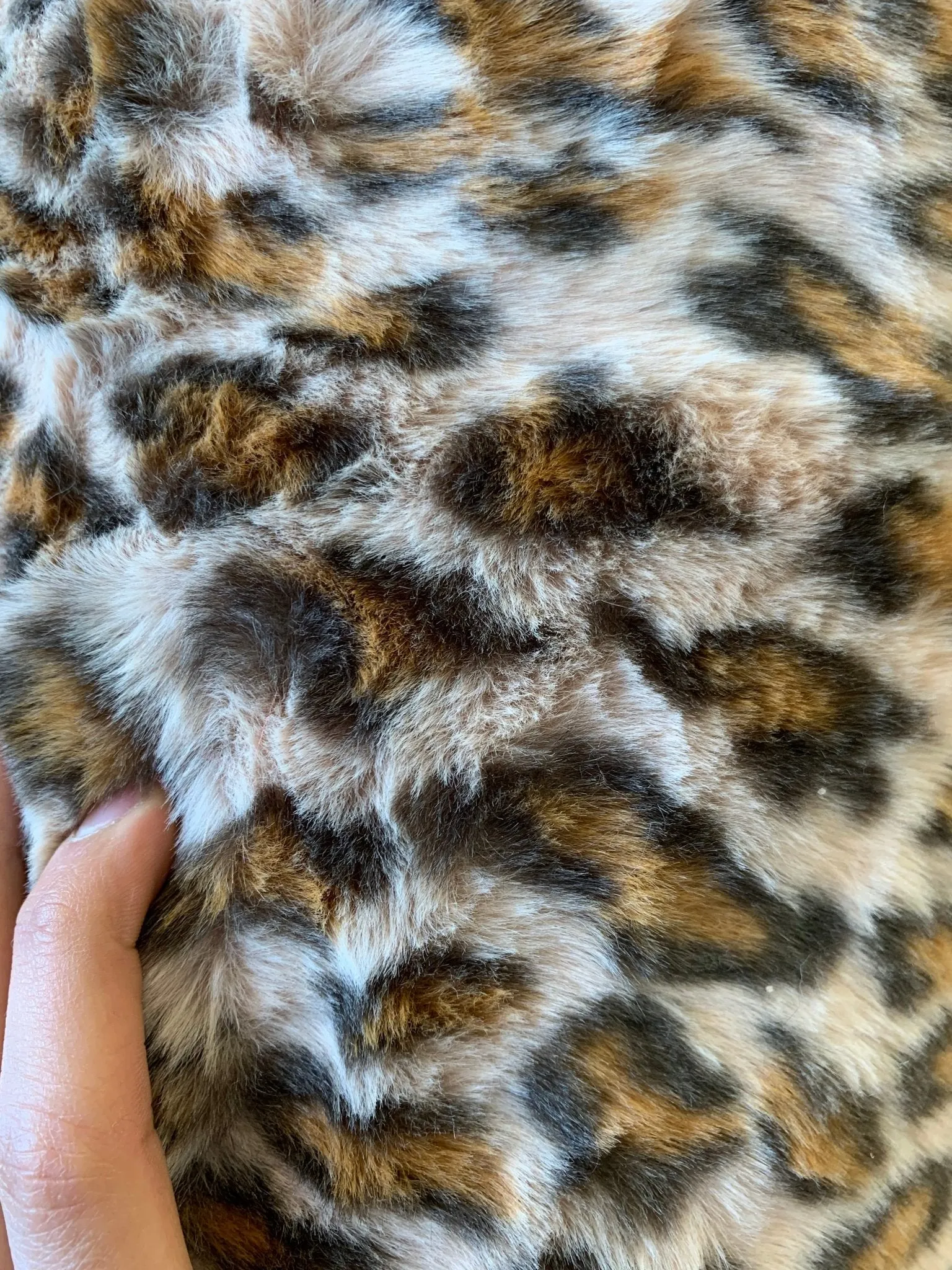 Leopard Fake Faux Fur Fabric By The Yard - Faux Fur Material Fashion Fabric