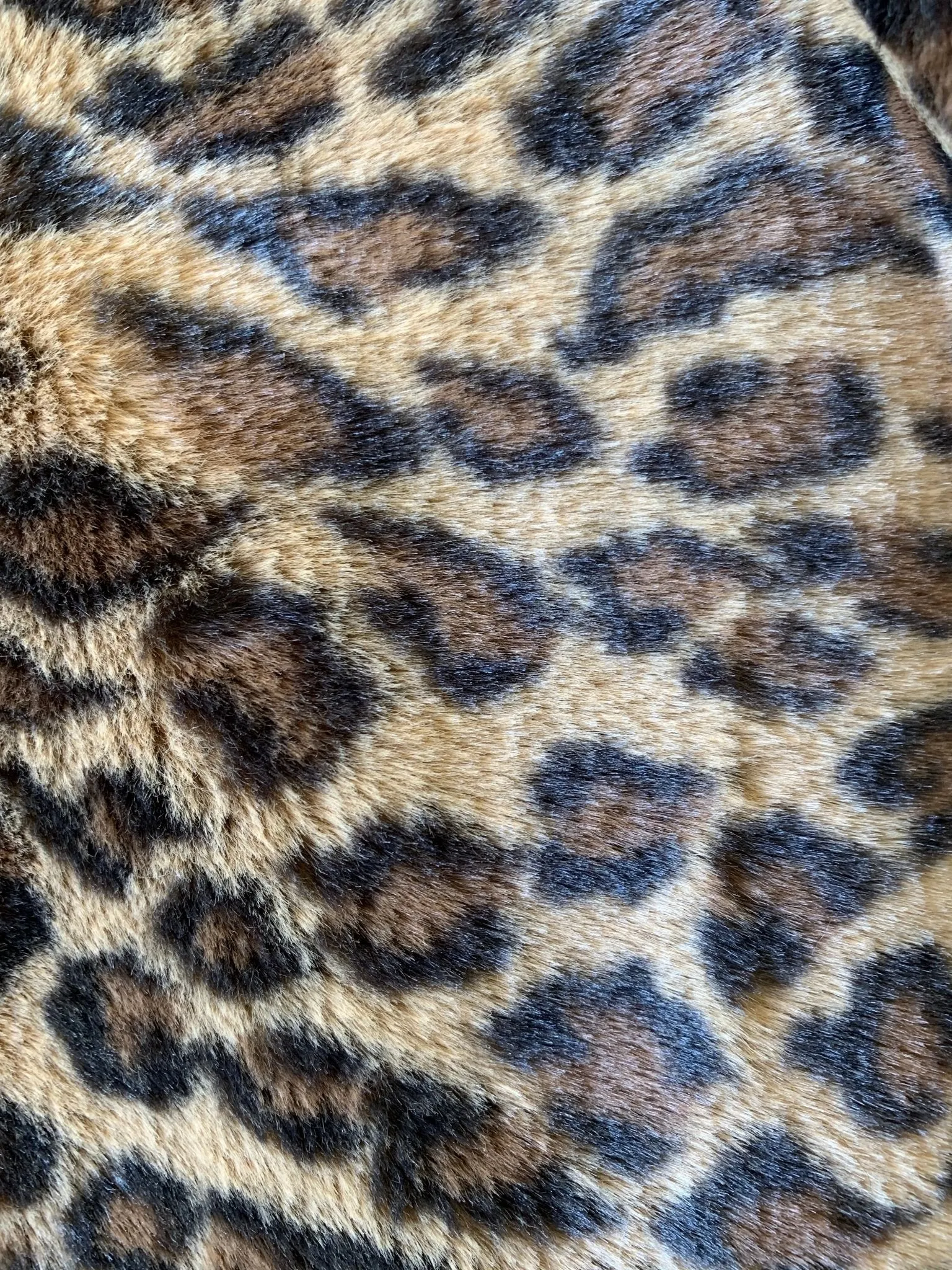 Leopard Fake Faux Fur Fabric By The Yard - Faux Fur Material Fashion Fabric