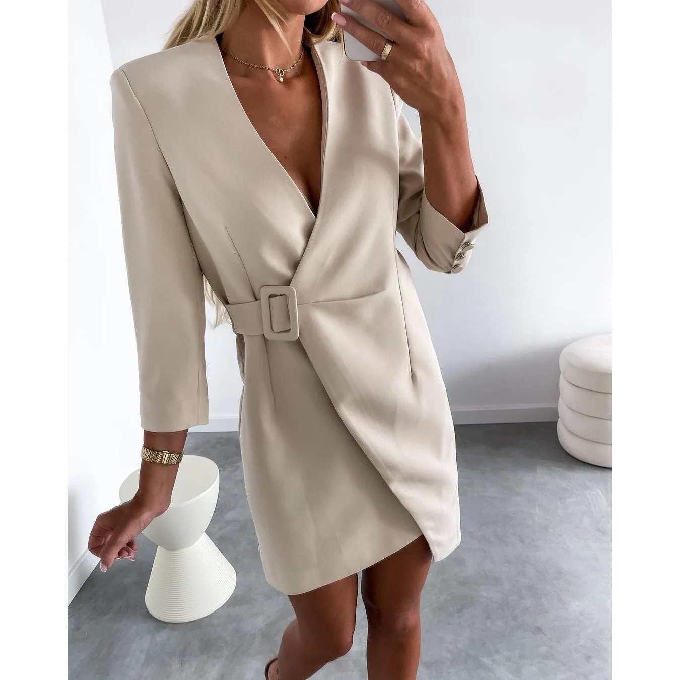 Long Sleeve Blazer Dress by ZsaZsa Rivera