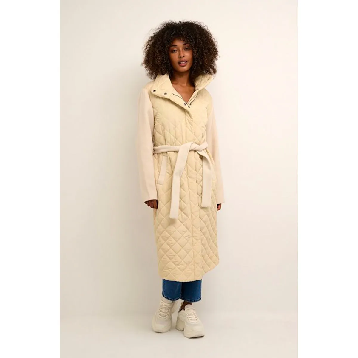 Melda quilted coat sand dollar