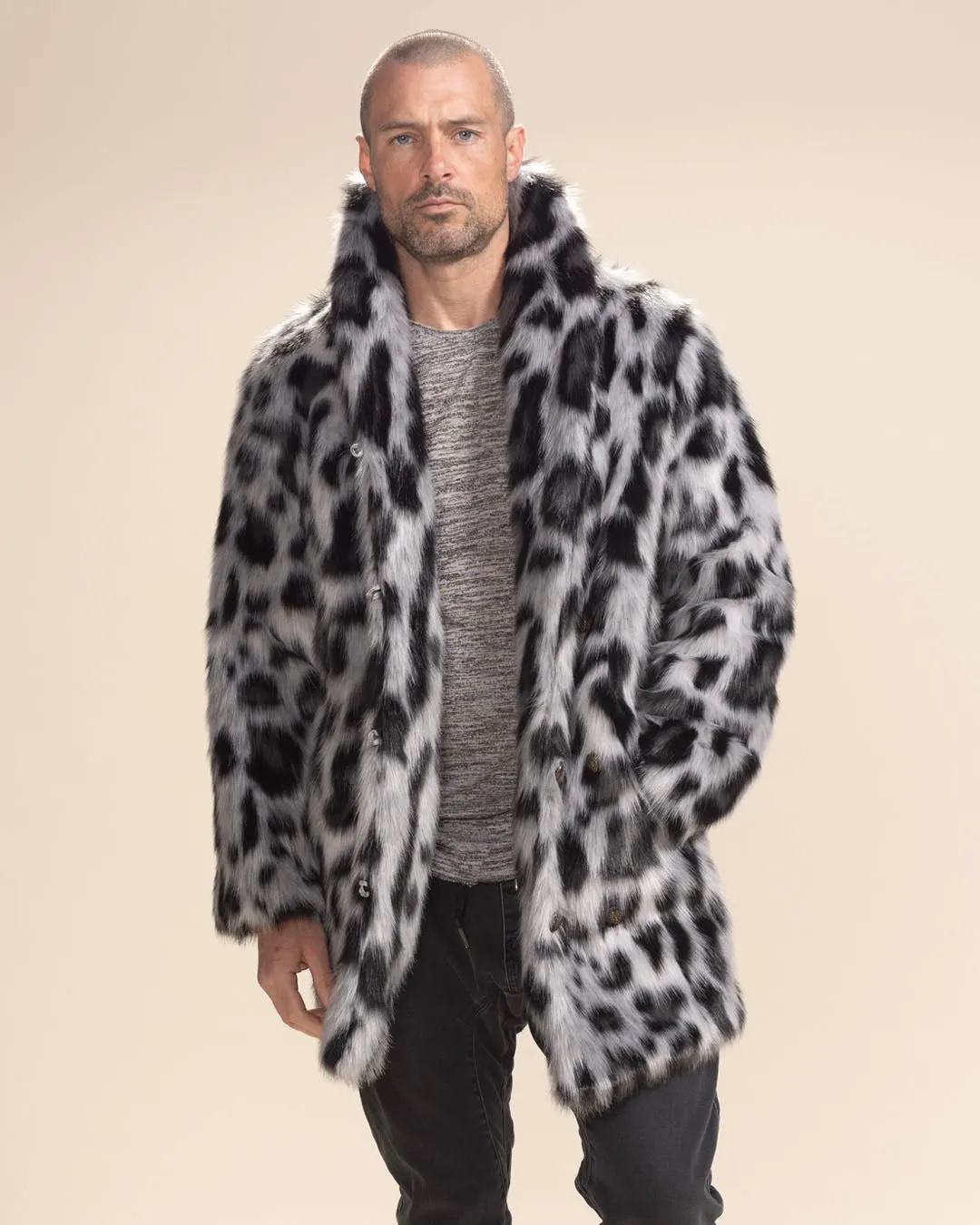 Men's Faux Fur Coat | Himalayan Snow Leopard