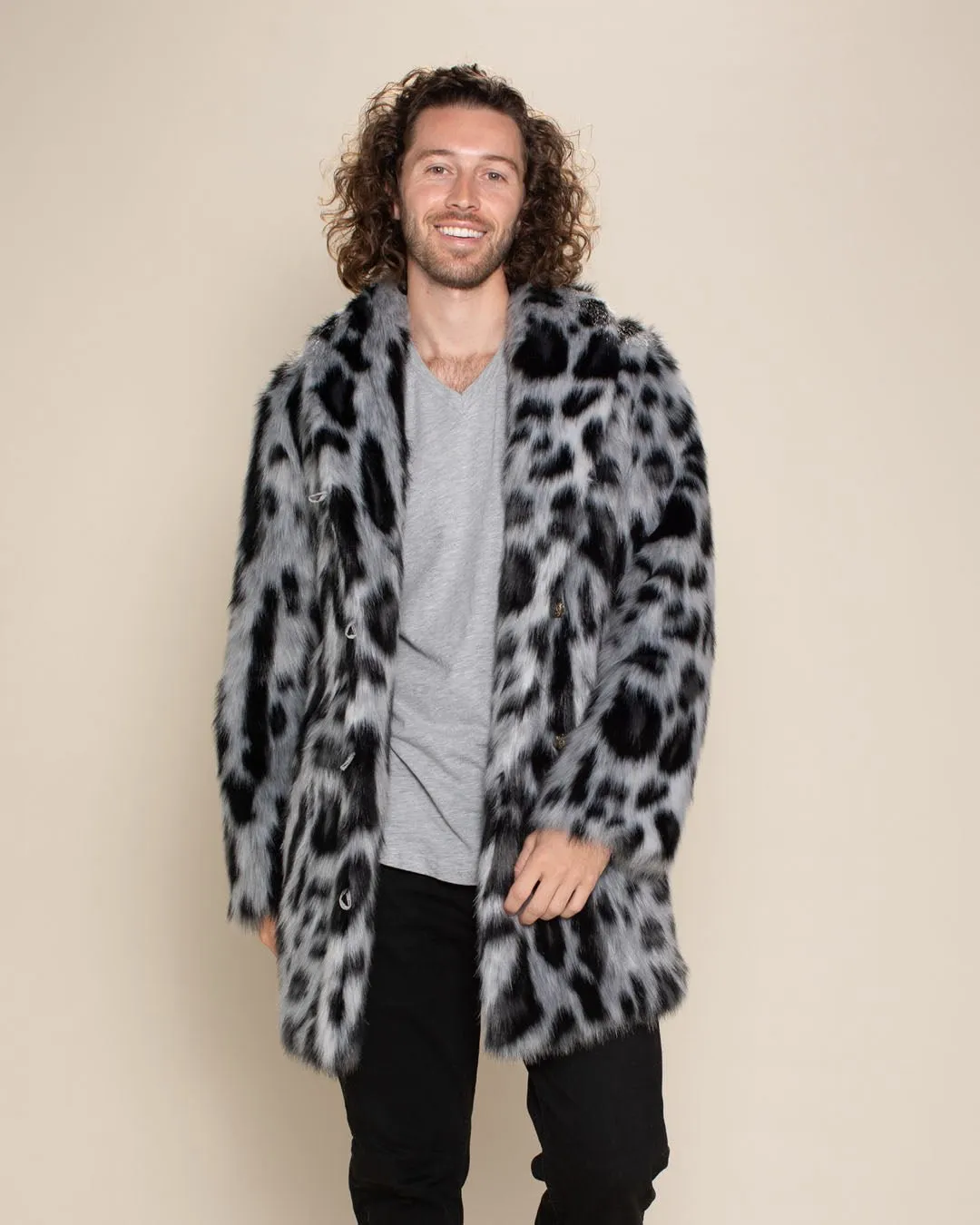 Men's Faux Fur Coat | Himalayan Snow Leopard