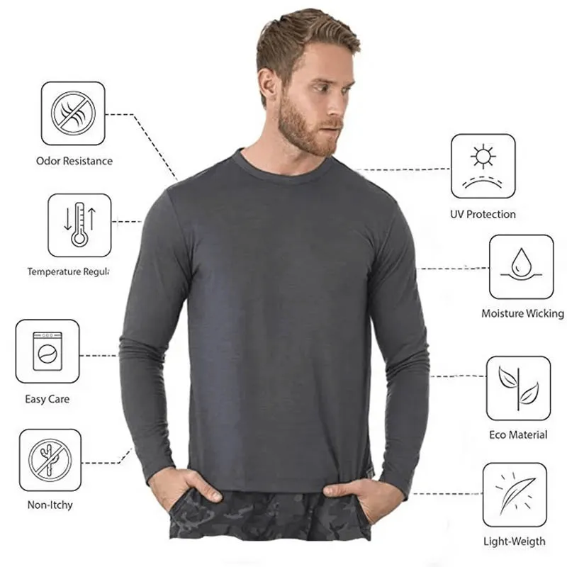 Merino Wool Thermal Long Sleeves Top for Men - SF1808