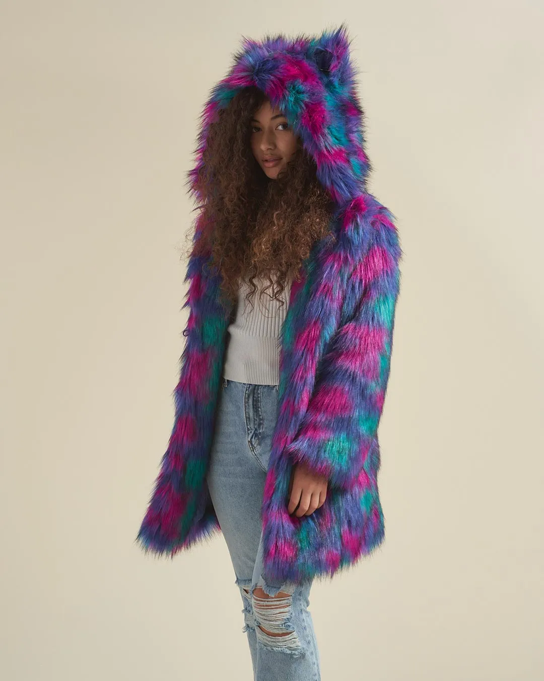 Northern Lights Calico Leopard Classic Faux Fur Coat | Women's