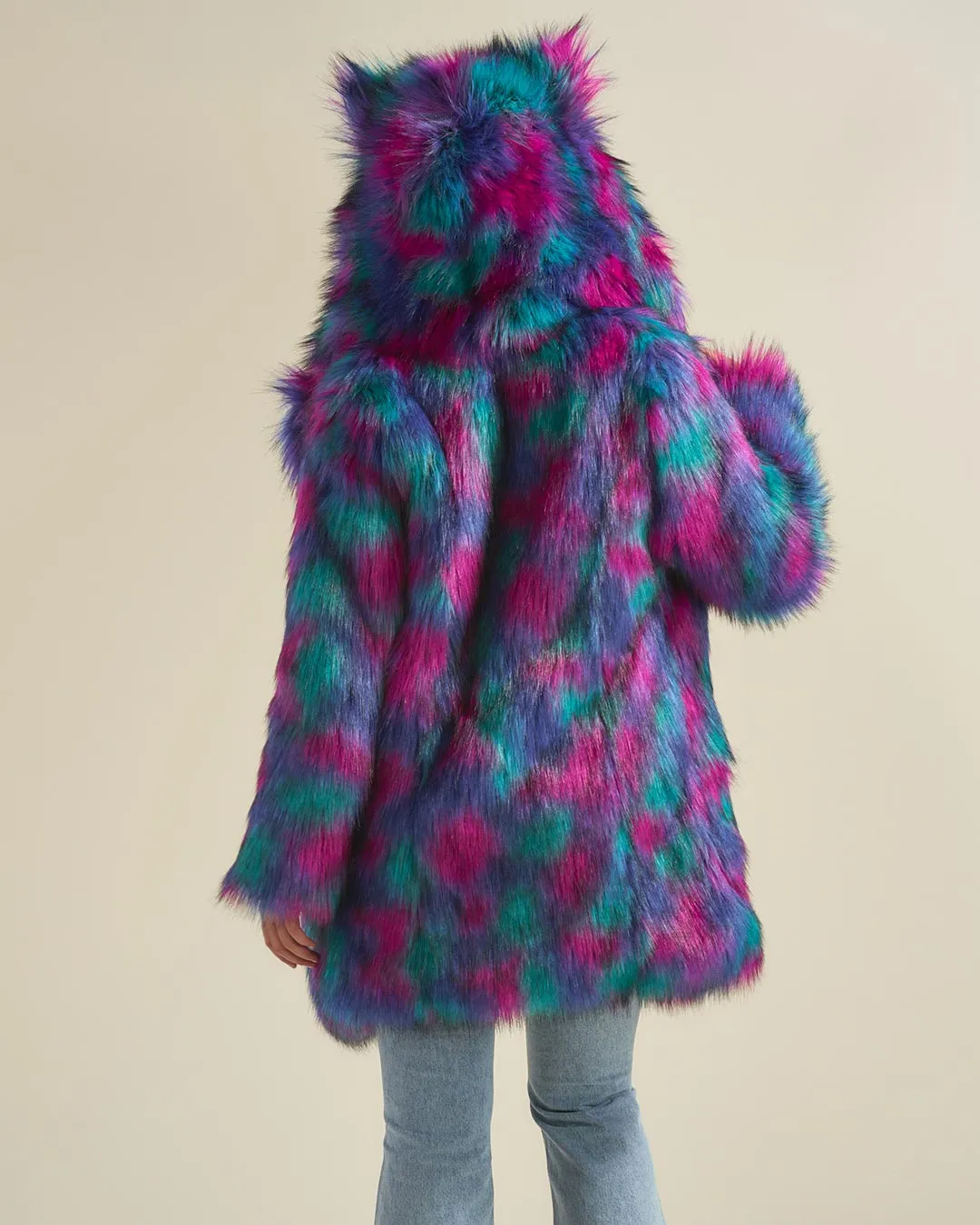 Northern Lights Calico Leopard Classic Faux Fur Coat | Women's