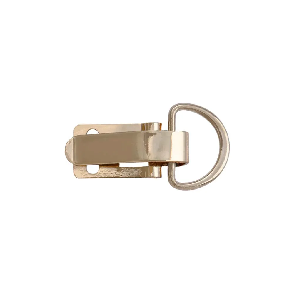 Openable Shiny Light Gold Metal Clip Lock with D Ring