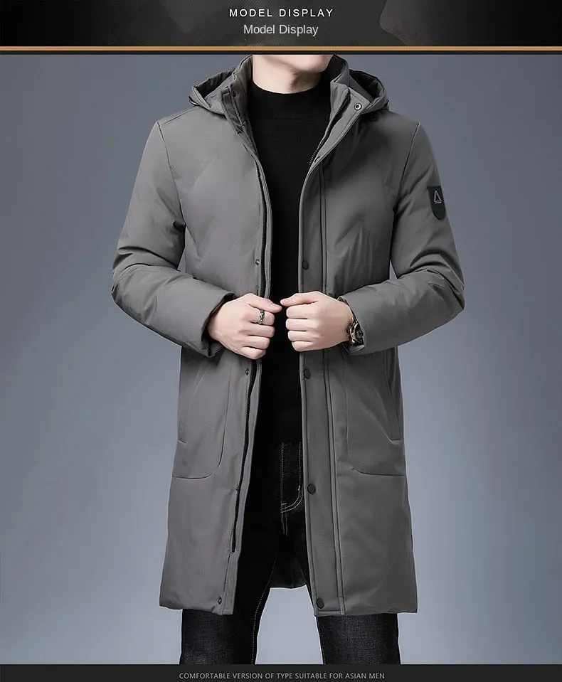 Parkas Jacket Men Longline Windbreaker Coats Clothing