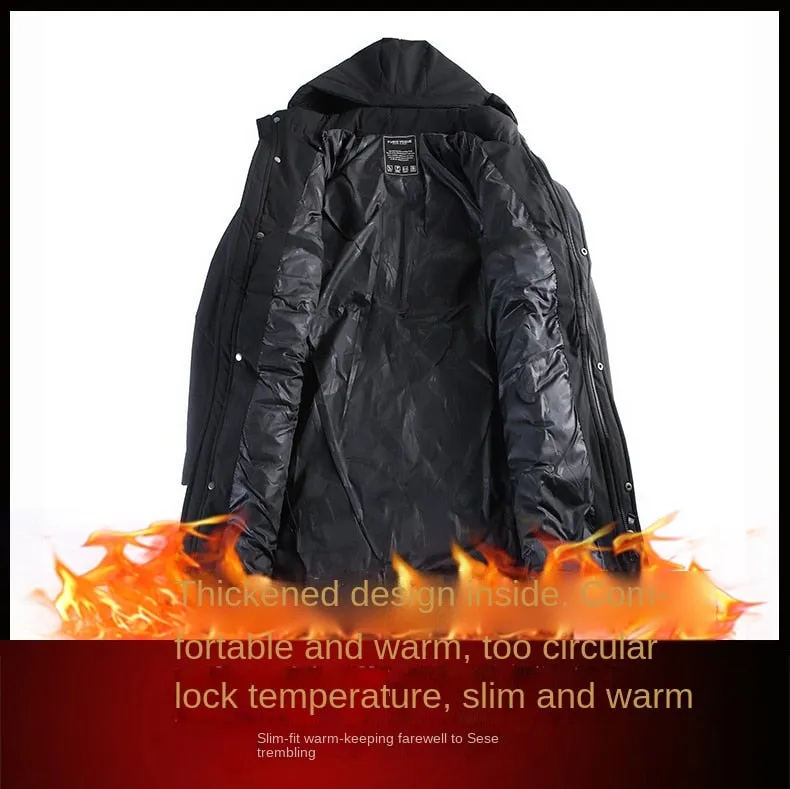 Parkas Jacket Men Longline Windbreaker Coats Clothing