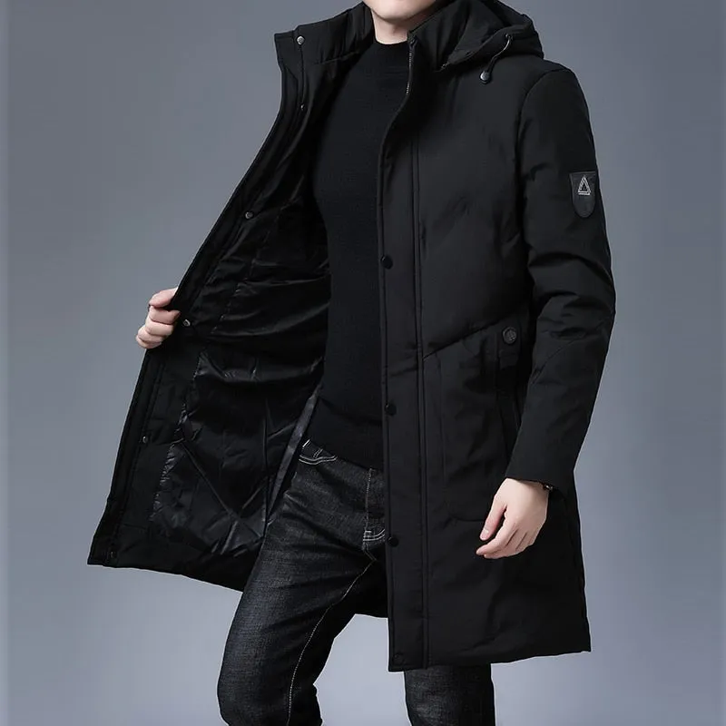 Parkas Jacket Men Longline Windbreaker Coats Clothing