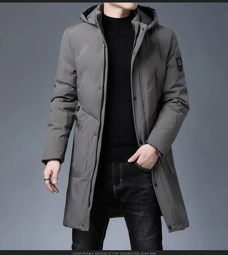 Parkas Jacket Men Longline Windbreaker Coats Clothing