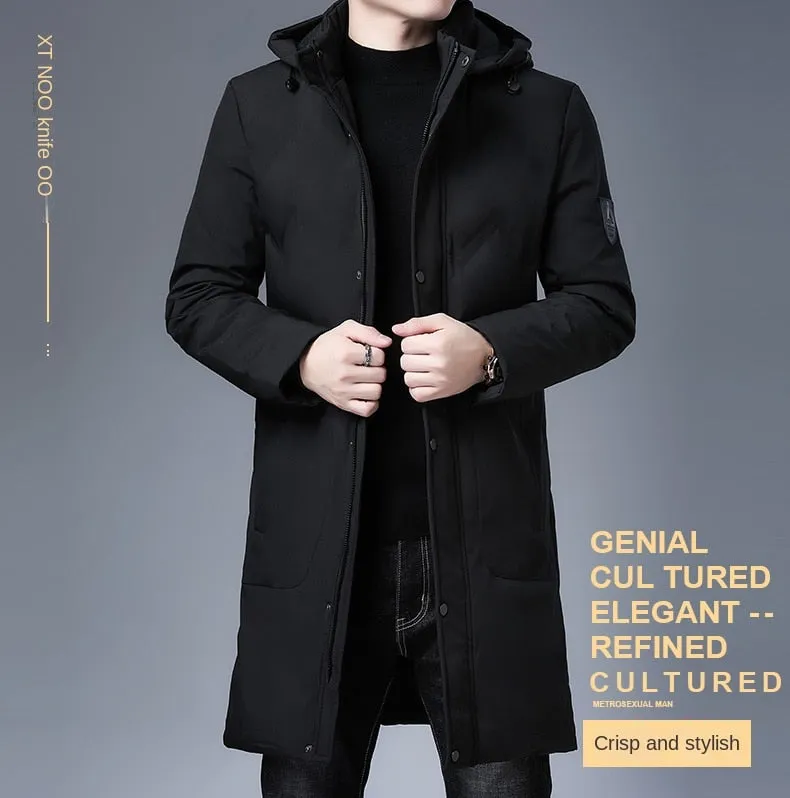 Parkas Jacket Men Longline Windbreaker Coats Clothing