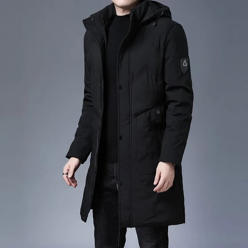 Parkas Jacket Men Longline Windbreaker Coats Clothing