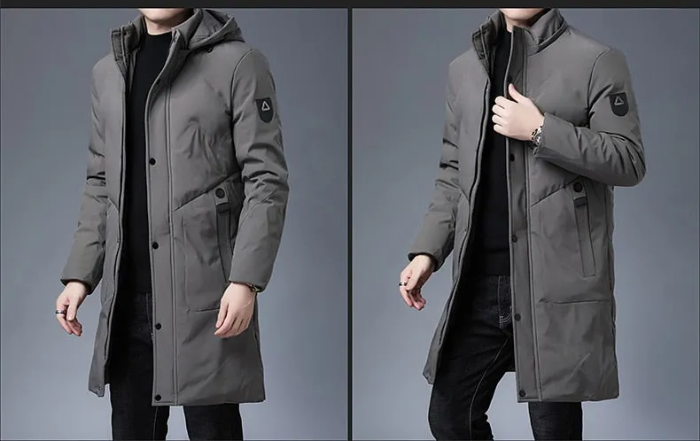 Parkas Jacket Men Longline Windbreaker Coats Clothing