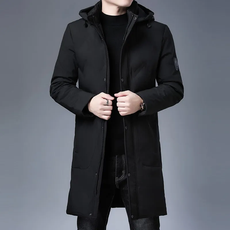 Parkas Jacket Men Longline Windbreaker Coats Clothing