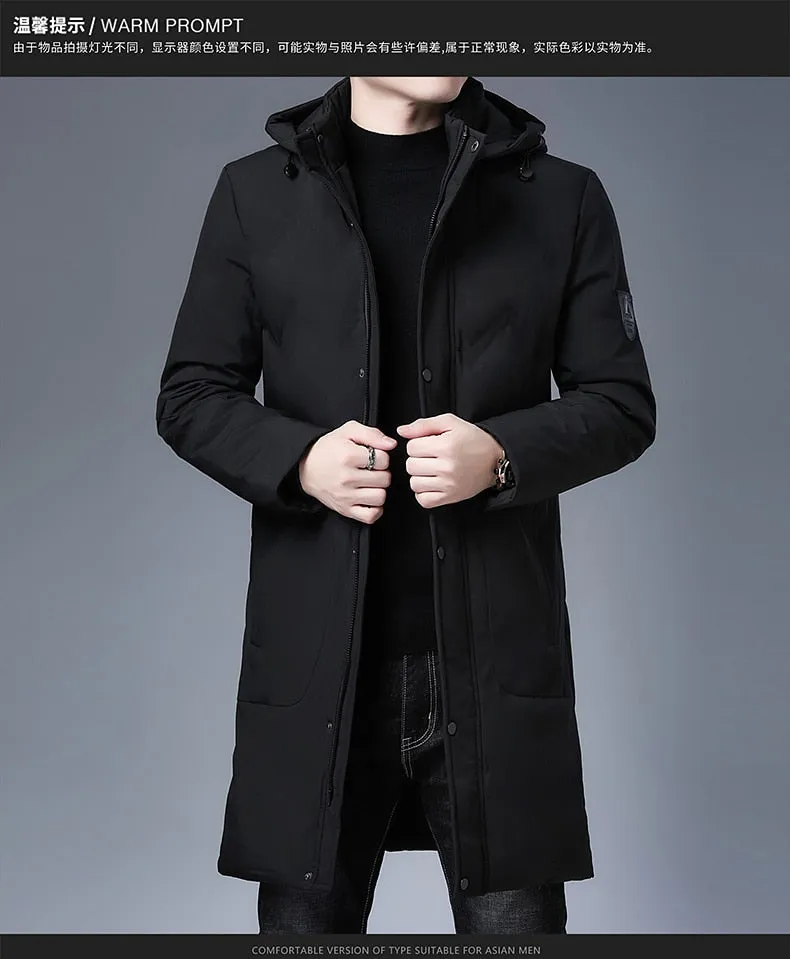 Parkas Jacket Men Longline Windbreaker Coats Clothing