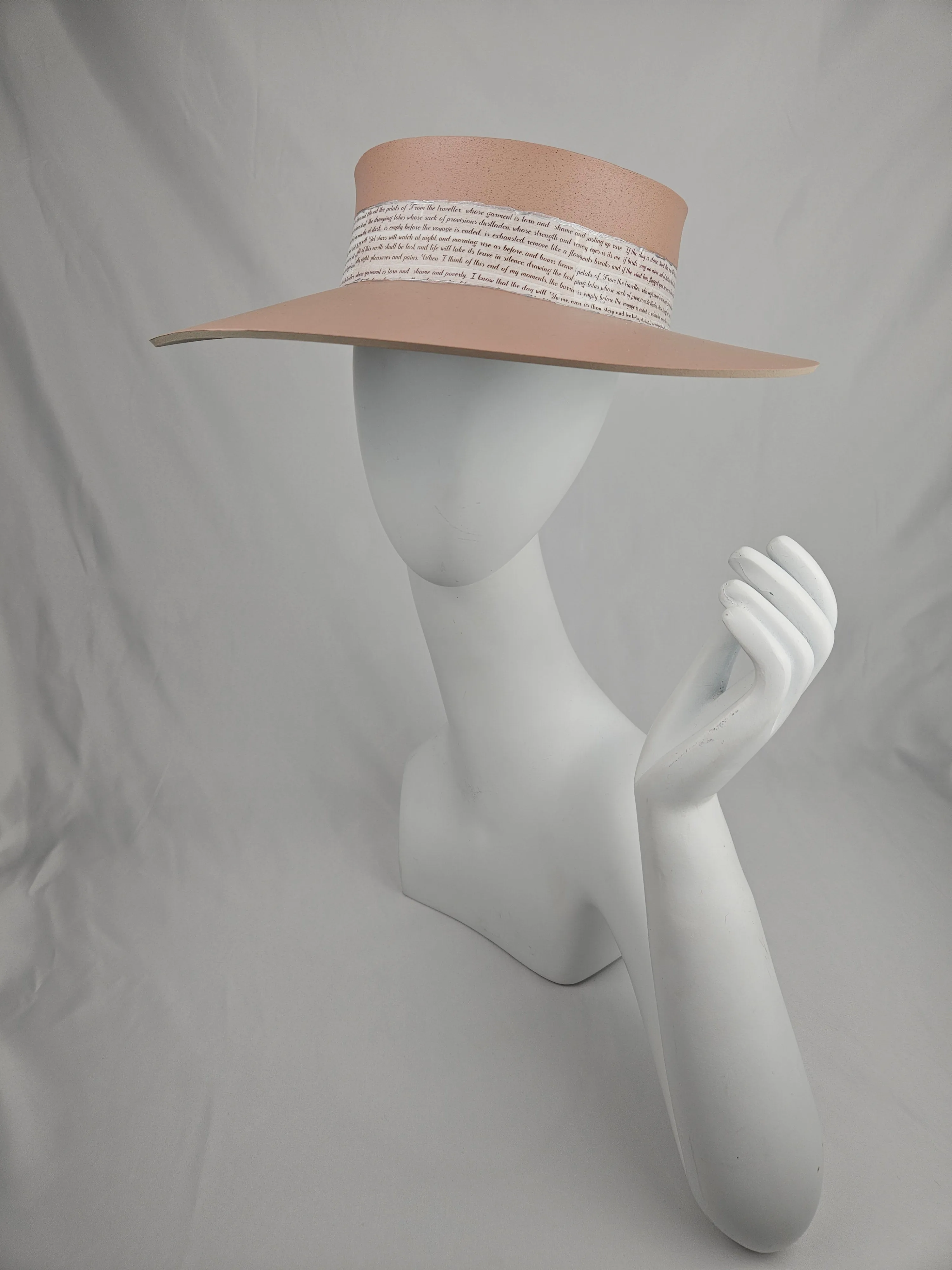 Peachy Pink "LadyEVA" Visor Hat with Script Style Band