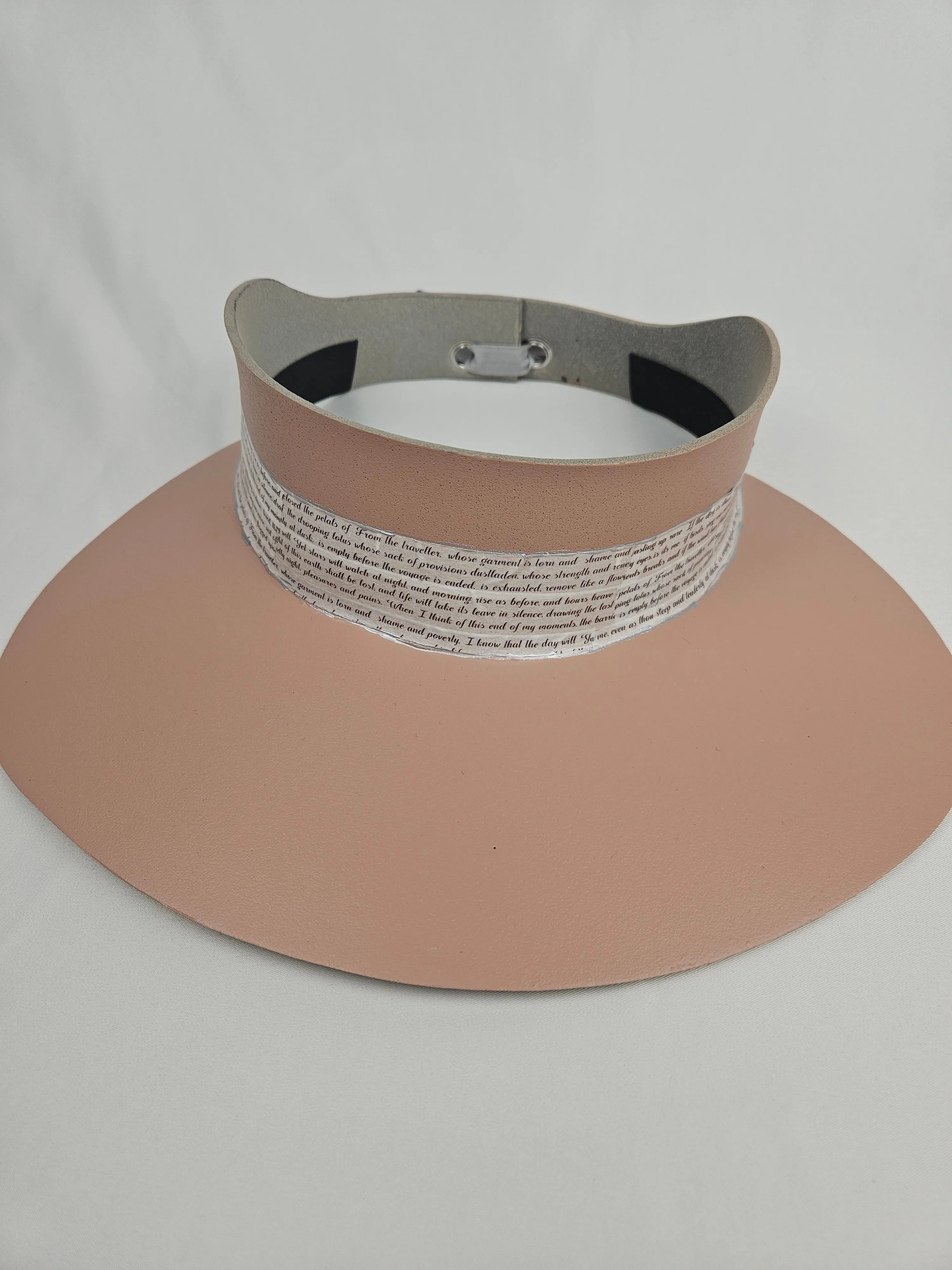 Peachy Pink "LadyEVA" Visor Hat with Script Style Band