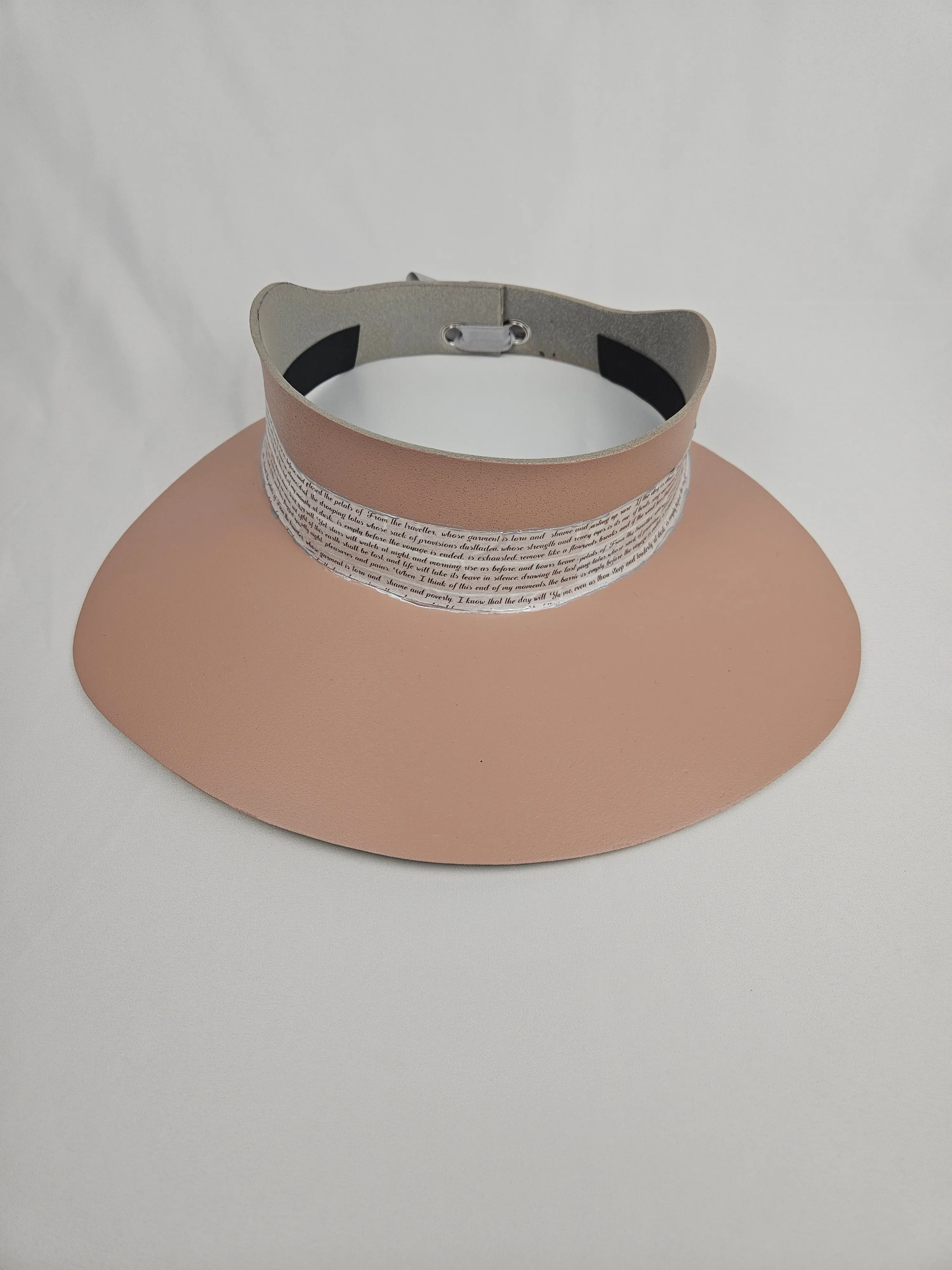 Peachy Pink "LadyEVA" Visor Hat with Script Style Band