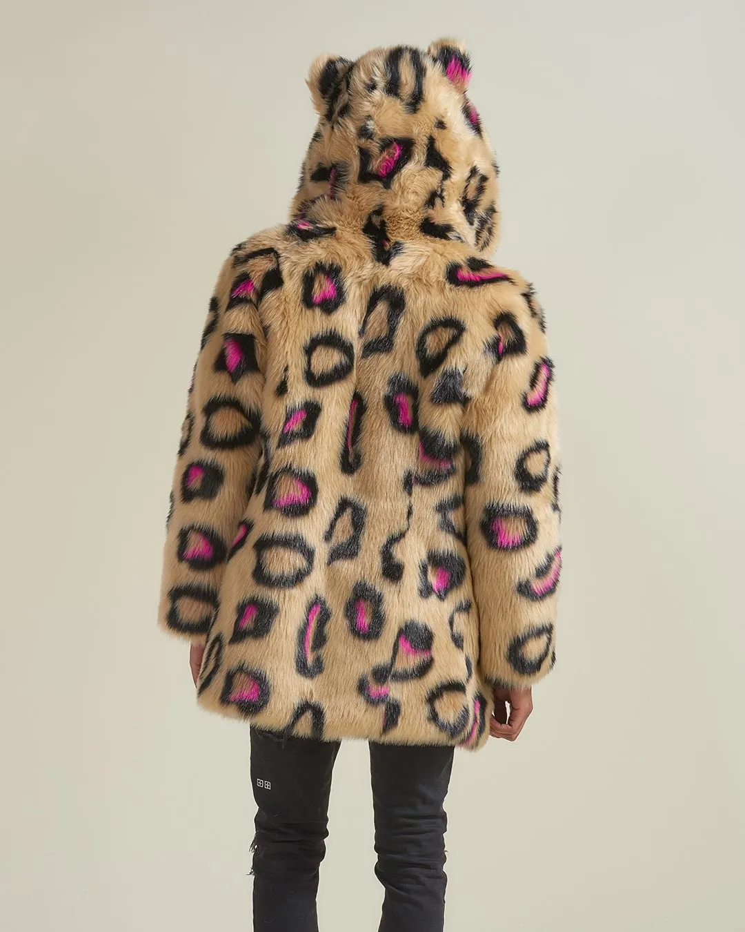 Pink Spotted Leopard Classic Faux Fur Coat | Men's