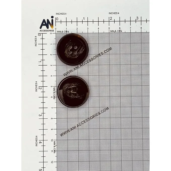 Rich Brown Horn Buttons with Unique Pattern